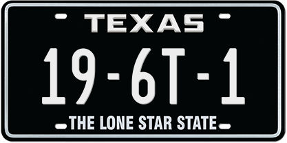 black-white-premium-embossed License Plate with 19-6T-1 Message