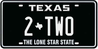 black-white-premium-embossed License Plate with 2*TWO Message